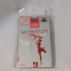 Mondor 3310 NWT Womens XL Performance Tights Suntan Made In Canada 40 Deniers